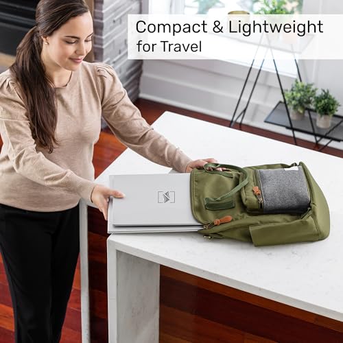 Image of SideTrak Swivel 14 inch Patented Attachable Portable Monitor for Laptop | FHD TFT Laptop Dual Screen | Mac, PC & Chrome Compatible | Fits All Laptops | Powered by USB-C or Mini HDMI (Light Silver)