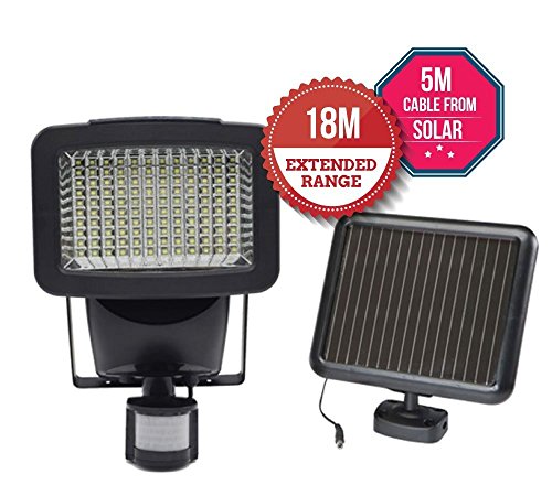 (120 LED) Solar Security Light, Motion Sensor for Garden Patio Garage Wall, Increase Home Security - Energy Efficient - Easy to Install - Waterproof