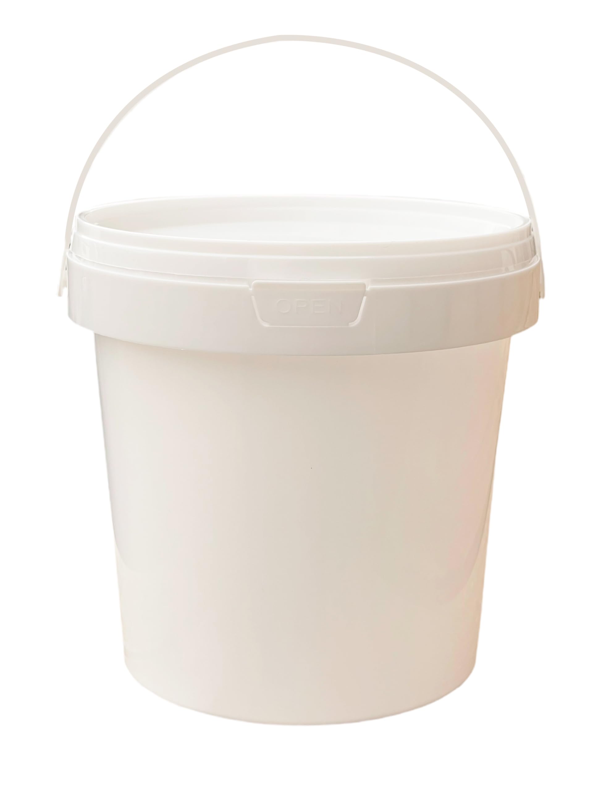 PowerChem 100 x 1 l Kunststoff-Eimer + Griff und Deckel – strapazierfähig, lebensmittelecht, BPA-frei, Mehrzweck-Fermentation, Futtermittel, Trockenfutter, Flüssigkeiten, Chemikalien, Hydrokultur