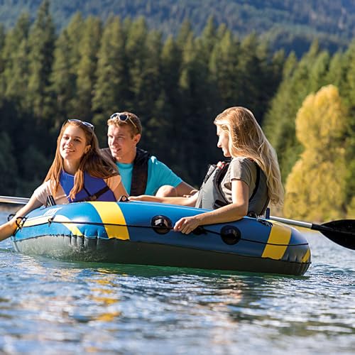 Intex Challenger 3 Set Schlauchboot - 295 x 137 x 43 cm - 3-teilig - Blau / Gelb, 68370NP, 6.5 cm