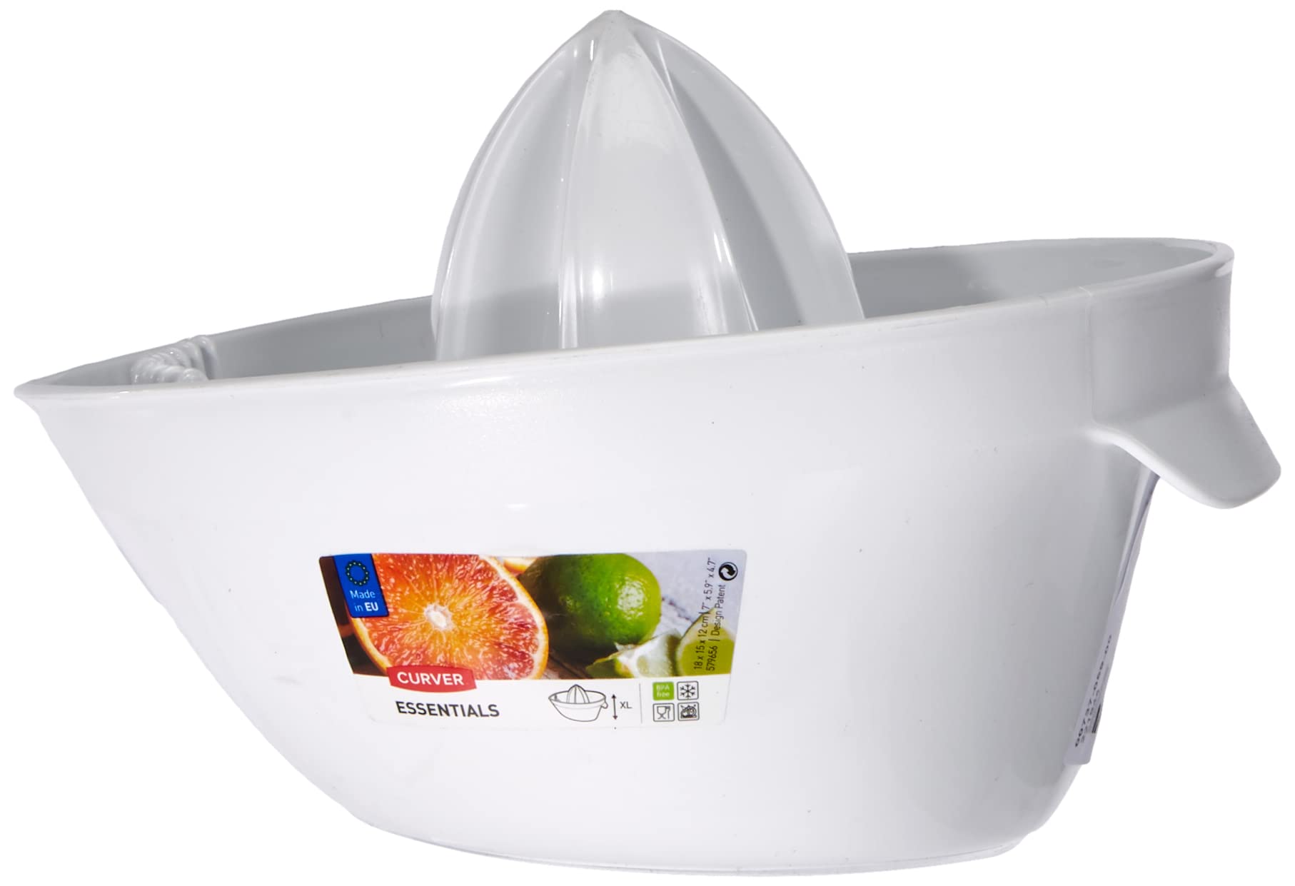 Presse-Agrumes Fackelmann Manuel - 250ml | Pour Citrons, Oranges | Plastique | Coloris Aléatoire (Blanc/Jaune/Vert)