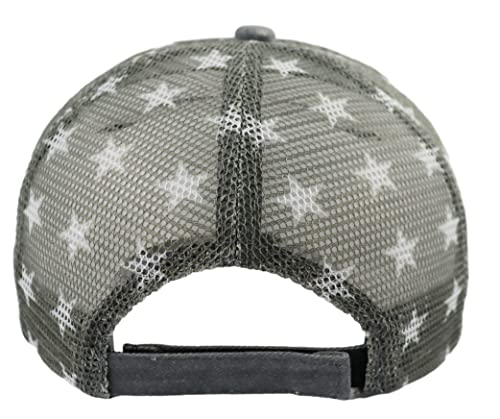 Image of American Flag Trucker Hat for Men Women, Adjustable Vintage Embroidery Washed Distressed USA Baseball Cap