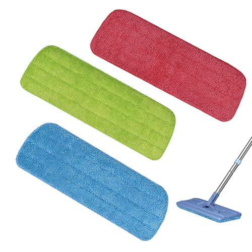 3-Pack High-Performance Microfiber Mop Refills - Multi-Surface Cleaning Pads for Spray Mops Quick-Dry & Non-Slip Design for Hardwood Tile & Laminate Floors