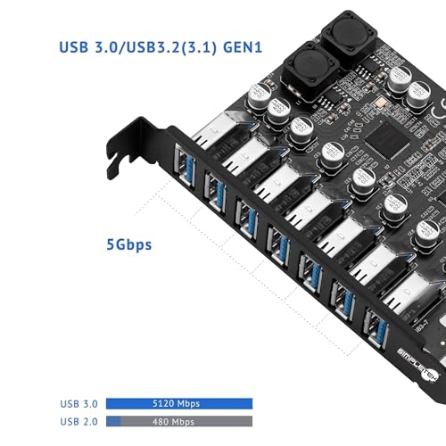 Carte d'interface USB 3.0 PCIe 7 ports pour un studio de création ATX - 2