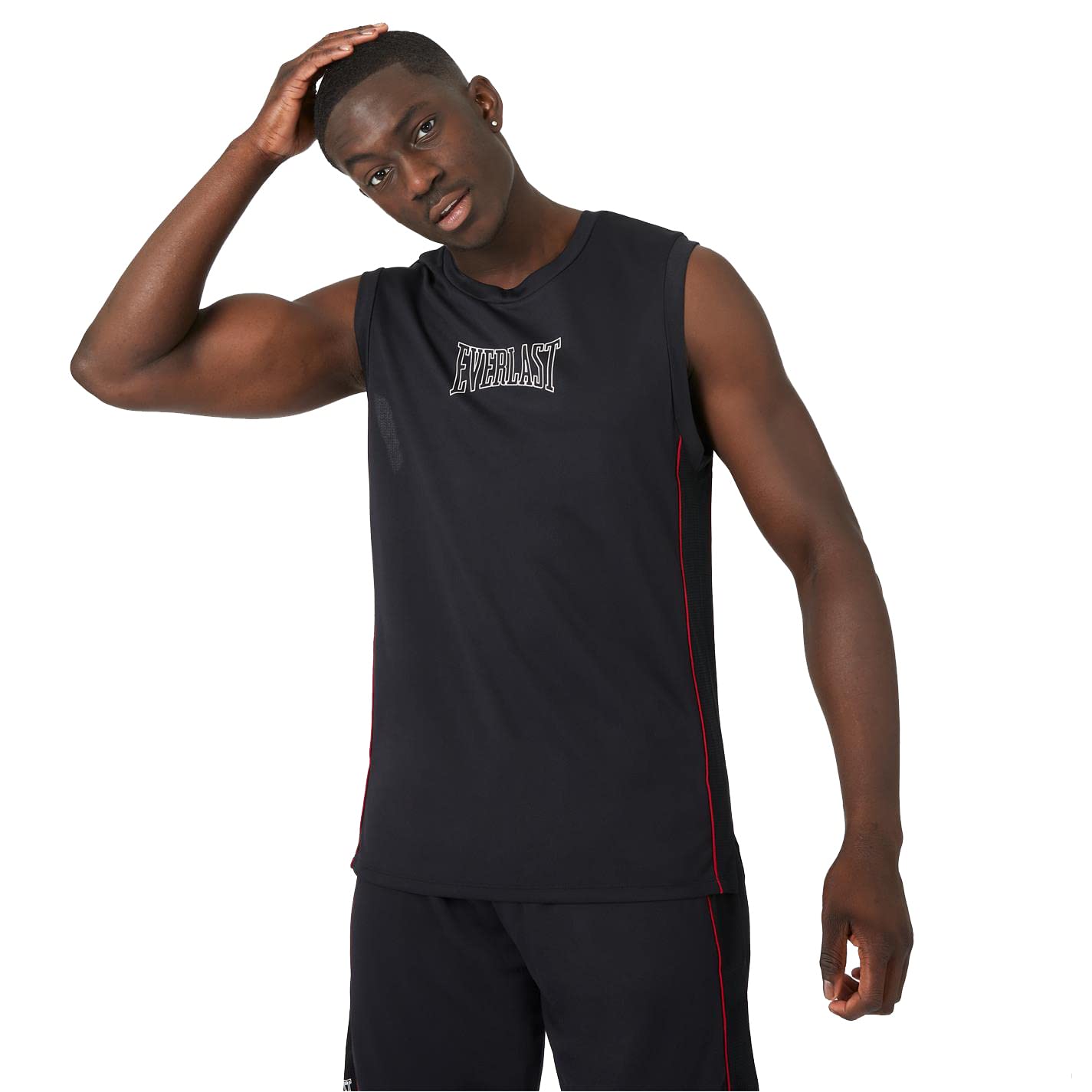 Everlast Men's Basketball Performance Vests Black & Red 2XL