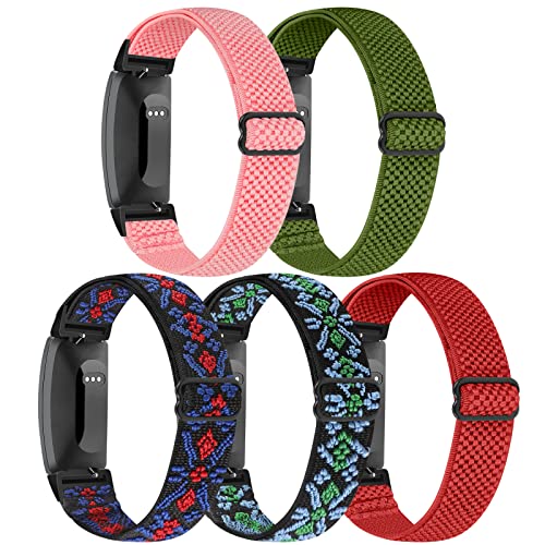 enkic Elastic Watch Band Compatible with Fitbit Inspire /3/2/HR/Ace 2/3, Soft Nylon Sport Wristband Replacement Straps For Women & Men
