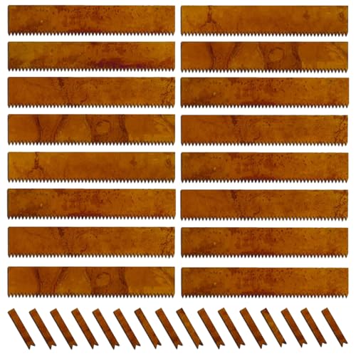 BUYYAH Cor-Ten Steel Landscape Edging with Rust Patina Finish, Pre-Rusted Cor-Ten Steel Landscape Edging, 42 inch Strips, 6 inch Depth (16 Pack)