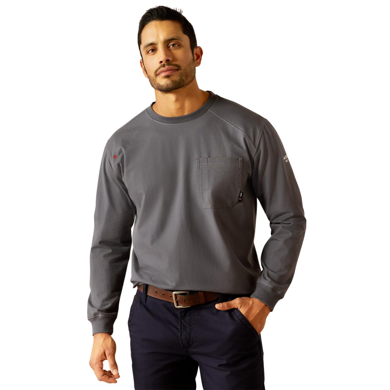 ARIAT Men's Fire Resistant Pima T-Shirt, Charcoal Grey, XX-Large Tall