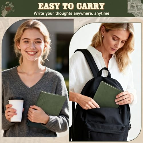 Carnet de notes cuir souple vert 200 pages écriture bureau - 6