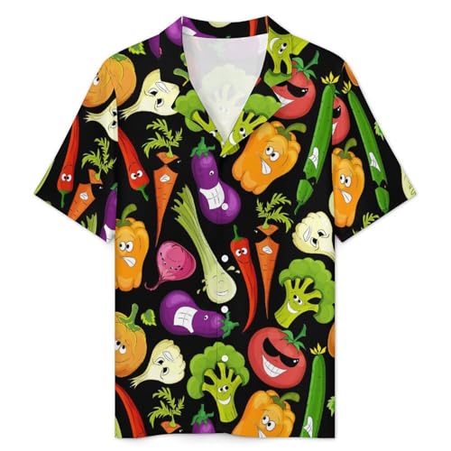Funny Vegetable Character Men's Short Sleeve Soft Summer Casual Pajama Set4