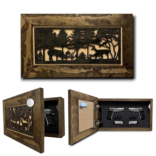 Hidden Gun Safe - Deer Scene Wall Gun Safe -