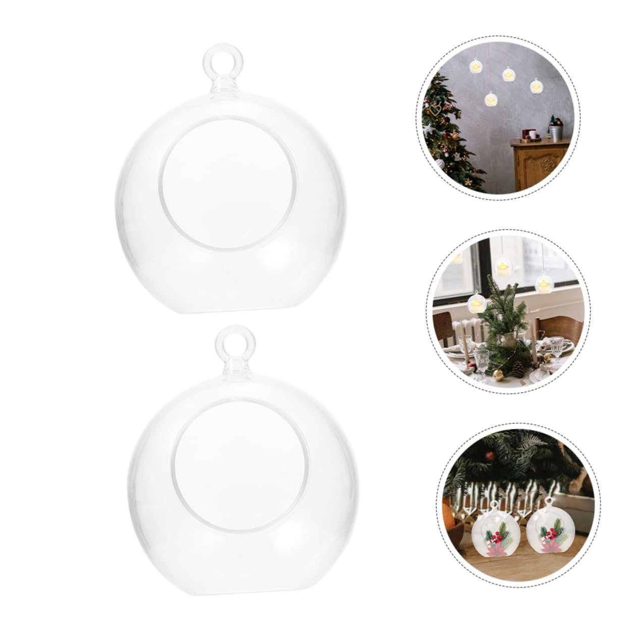 MAGICLULU Bolas Decorativas Transparentes Rellenable de 8 CM 20 Unidades de Plástico Irrompible Adornos Colgantes para Velas y Manualidades Ideales para Decoración Navideña Bodas y