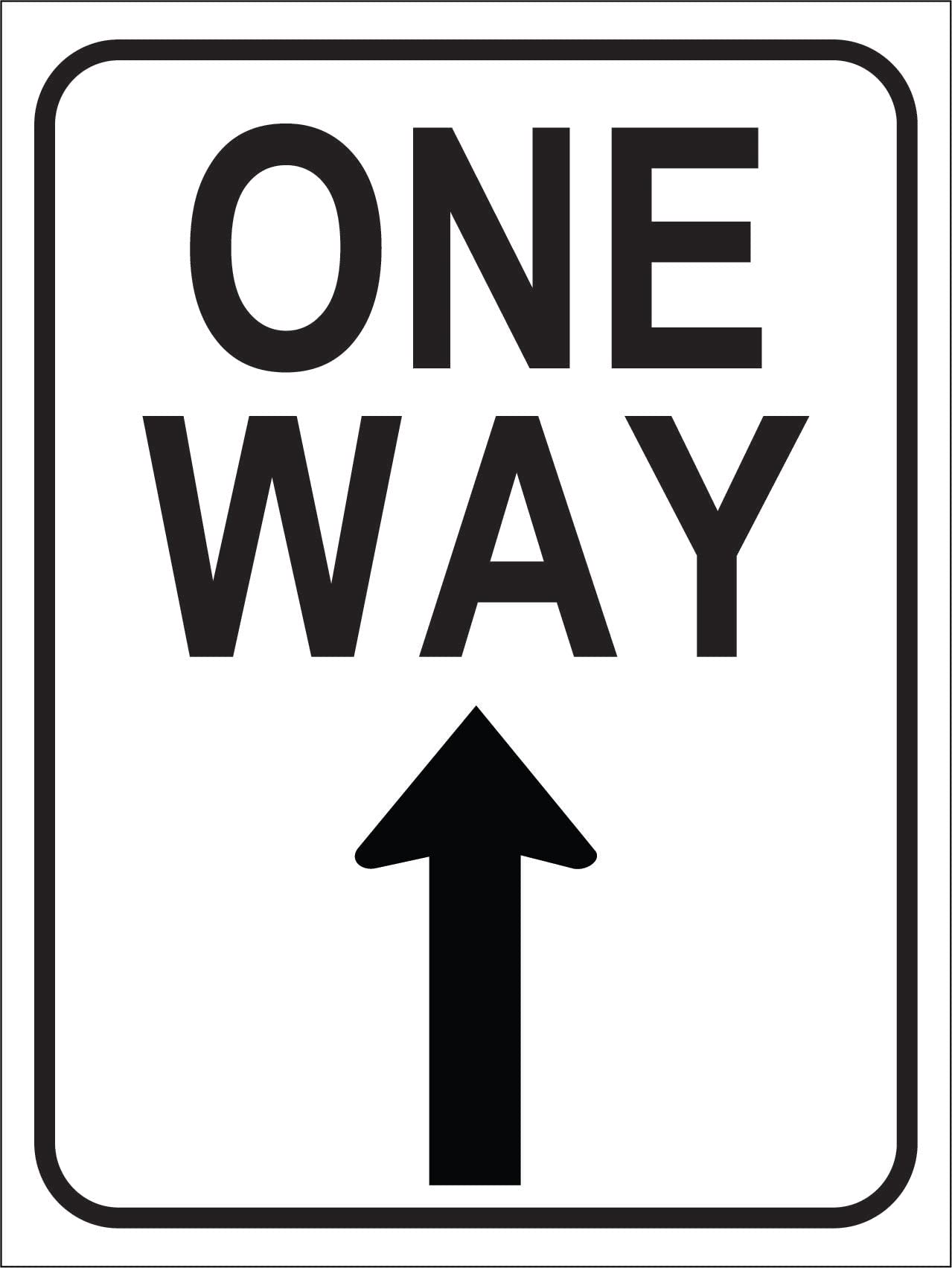 One Way Right Arrow Up Rust-Free Aluminum Warning Sign - Weather Resistant, Waterproof, Easy to Mount for Roadside, Mall Corridor, Parking Lot, Indoor/Outdoor 8x12 inch​