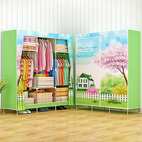 Jieiifafh Non-Woven Cloth Wardrobe Multi-Purpose Fabric Closet Portable Folding Cloth Hanger Dustproof Waterproof Clothing Storage Cabinet Furniture (Color : Purple) #TOP1