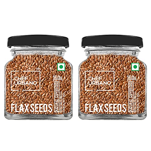 Image of Chef Urbano Flax Seeds 160g Pack of 2 Combo | Alsi Seed | Raw and Natural | Immunity Booster | Rich in Protein and Fiber | Seeds for Eating | Diet Food