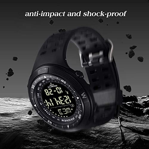 Image of PASNEW Boys' Watches - Dual Display, Large Dial Sport Watch, Black Outdoor Watch for Boys & Teens - Waterproof