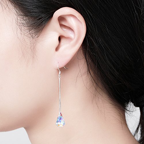 Sterling Silver Crystal Drop Dangle Earrings For Women, Anniversary Birthday Christmas Jewelry Gifts For Her Mom From Daughter #TOP1