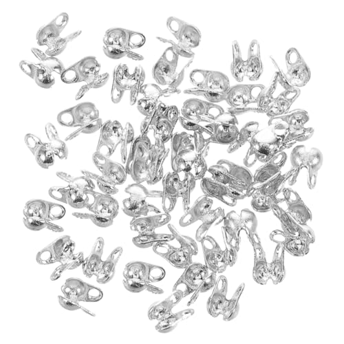 Uonlytech 150Pcs Jewelry Crimp Beads Kit End Caps Knot Covers for DIY Necklace Bracelet Making Metal Clamshell End Buckles User Friendly Jewelry Accessories for Seamless Crafting