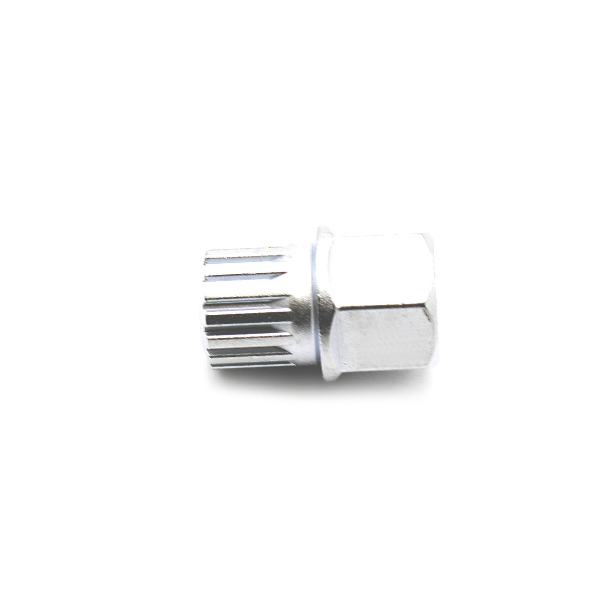 Temo Silver 11/15Pt Wheel Lock Nut Screw Removal Key Anti-Theft Lugnut Socket S3054 For Bmw Vehicles