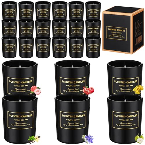MTLEE 36 Pcs Scented Candles Bulk Candles for Home Scented Candles Gift Set for Women Long Lasting Aromatherapy Jar Candle for Birthday Teacher Thanksgiving Anniversary (Flower Style)