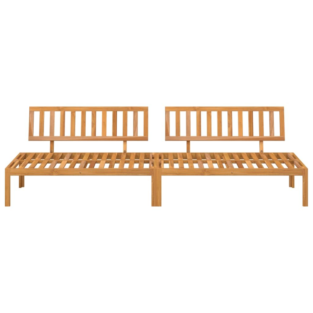Sofás centrales de jardín de palets 2 piezas. Madera maciza de acacia con respaldo, diseño modular para balcón y terraza, madera de acacia duradera, experiencia de asiento cómoda, óptima