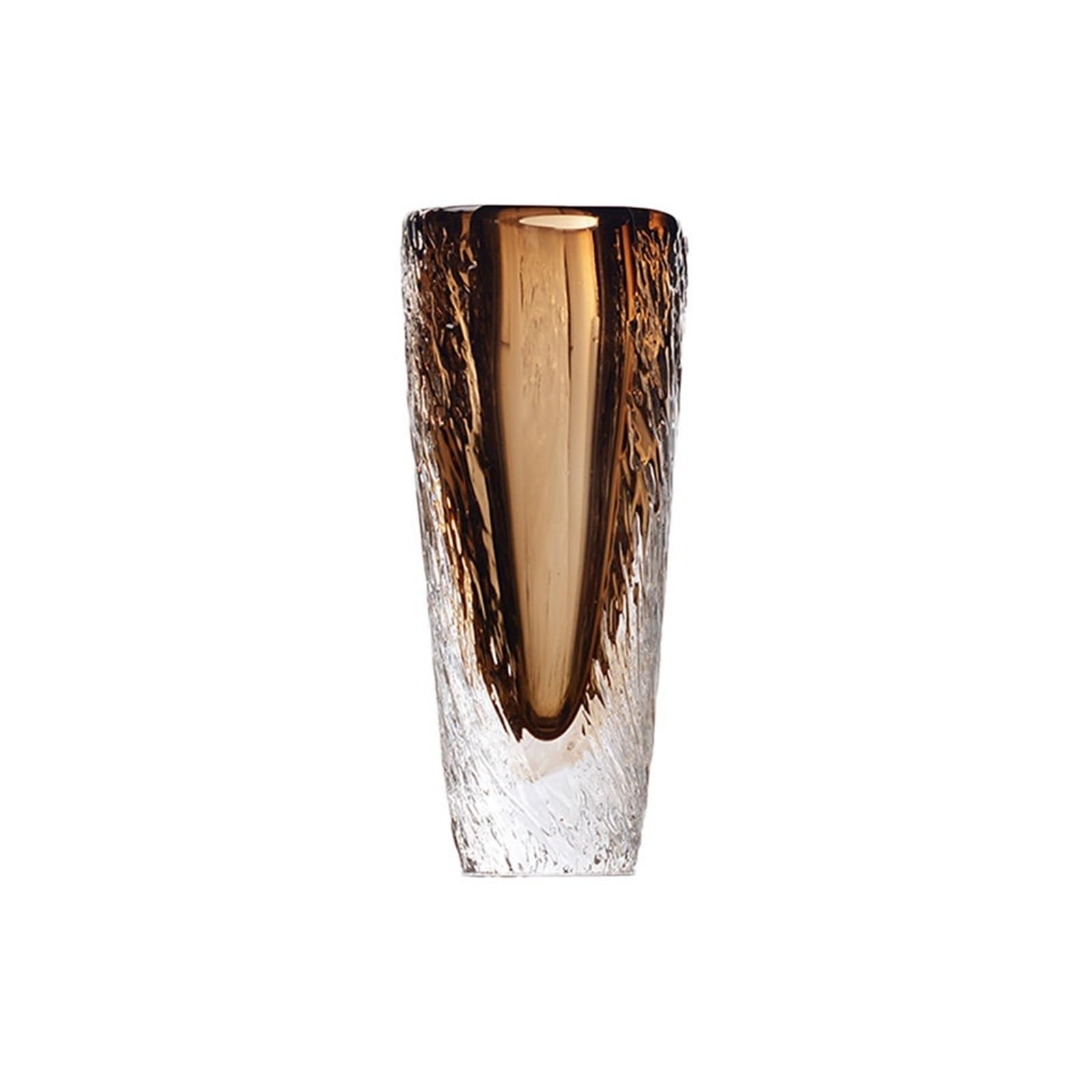 Decorative Flowers Vase Modern Home Decor Amber Gradient 35cm Tall Heavy Glass Vase Decorative Vases