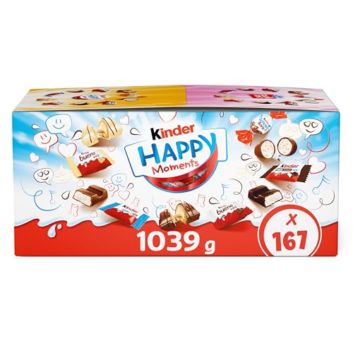 Kinder Happy Moments Mini Mix 1039g – Assortiment de 167 Chocolats Kinder Individuels (5...