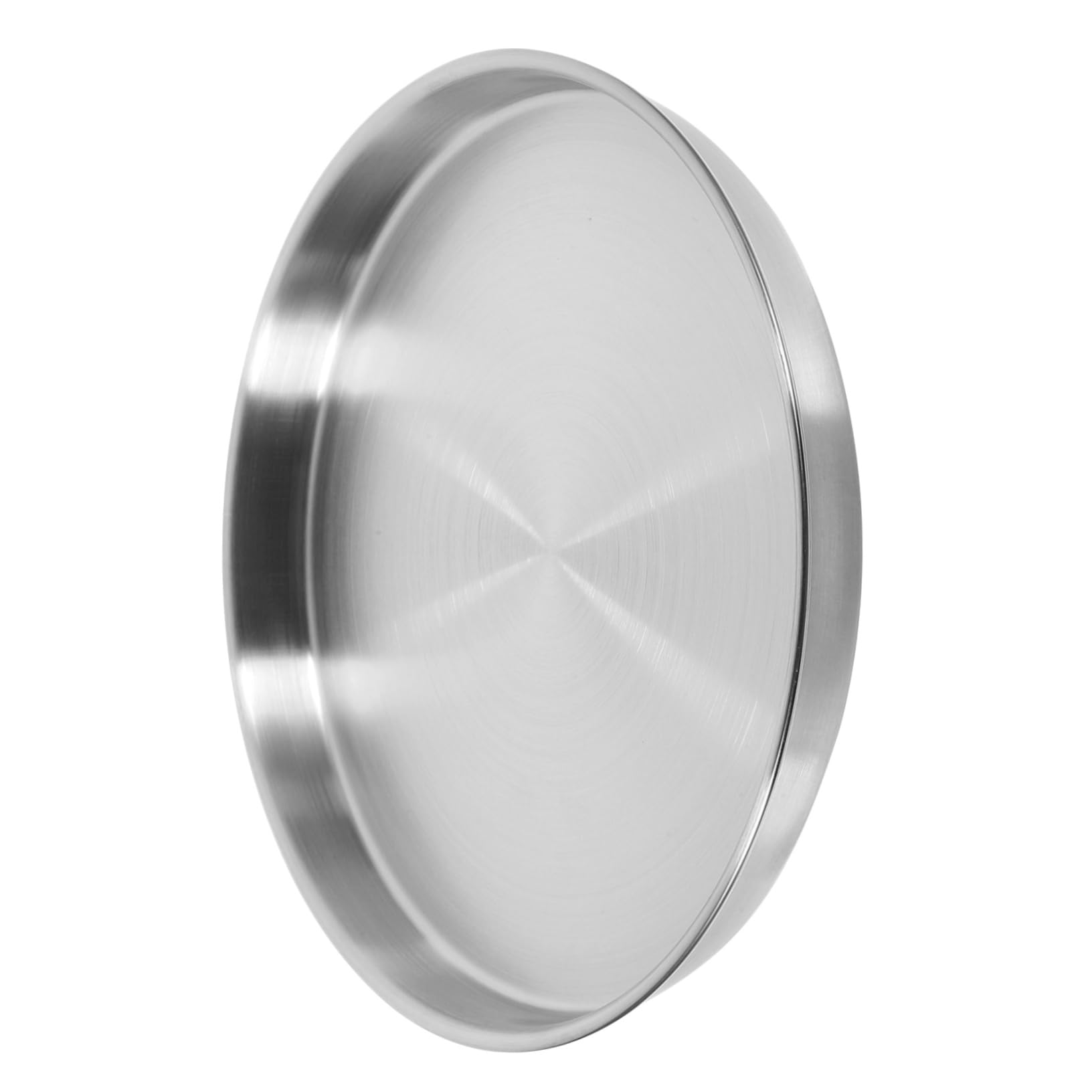 NAMOARLY Stainless Steel Serving Plates Round Dinner Dish for Camping Bbq and Family Gatherings Easy to Clean Metal Tray for Various Dishes