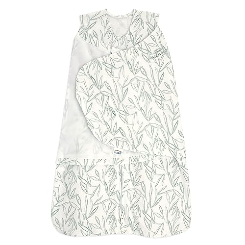 Image of HALO 100% Cotton Sleepsack Swaddle, 3-Way Adjustable Wearable Blanket, TOG 1.5, Leaves, Small, 3-6 Months