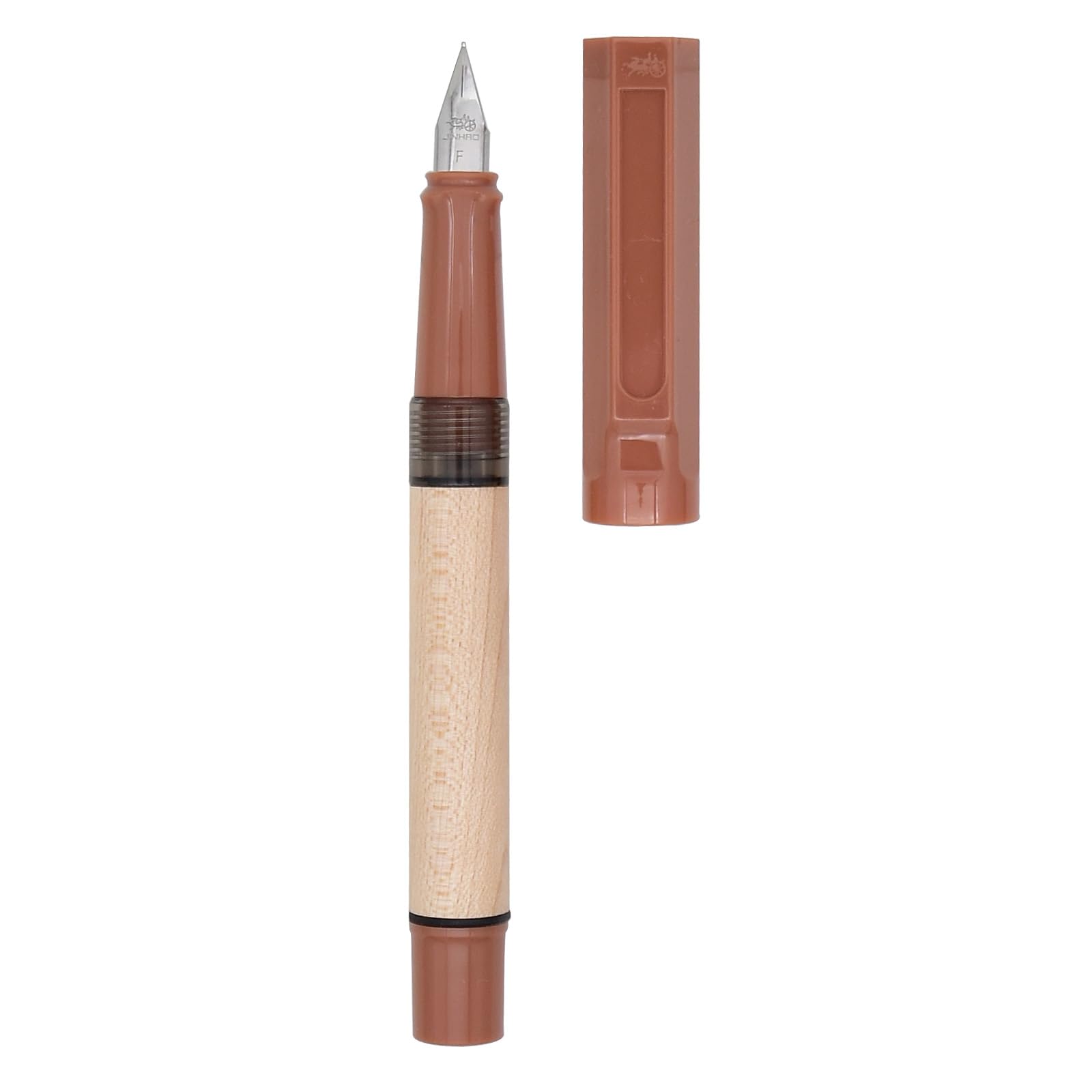 SIPLIV Jinhao 62 Wood Fountain Pen Fine Nib Ink Pen with Ink Converter for School Office Smooth Writing Pens - Brown