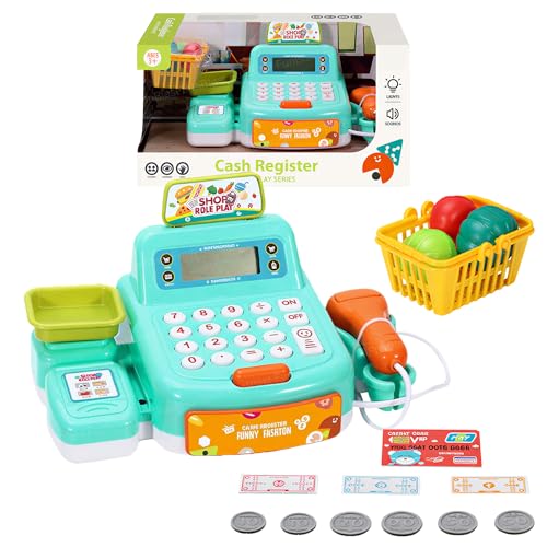 Image of FunBlast Cash Register Toy with Scanner, Swipe Machine, Credit Card, Coins, Cashier Desk Toys, Pretend Play Toys for Kids, Role Play Toy for 3+ Year Old Kids (Multicolor)