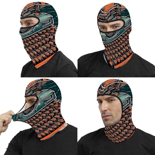 Balaclava tipo pasamontañas impresa para hombres y mujeres, mascarilla térmica para cara, protección contra frío para motocicleta, esquí y actividades al aire libre miniatura 5