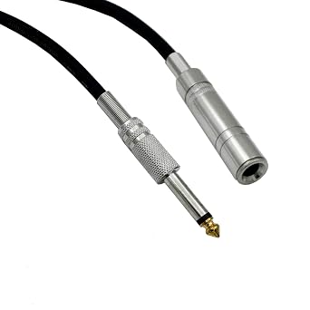Professional 1/4 Inch TS Extension Cable,1/4" 6.3mm TS Mono Male to Female Guitar Extension Cable, Metal Connectors 1FT