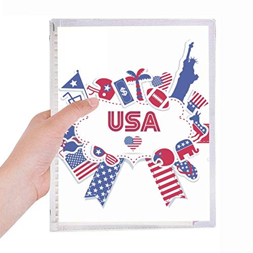 Cahier de la fête du drapeau USA spirale rechargeable pour notes