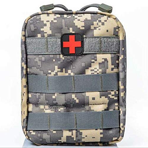 ASA TECHMED Tactical Military MOLLE First Aid IFAK Utility EMT Medical Pouch (Bag Only) Ideal Gift for First Responder, EMT, Paramedics, Soldiers, Police and More (Grey Camouflage)