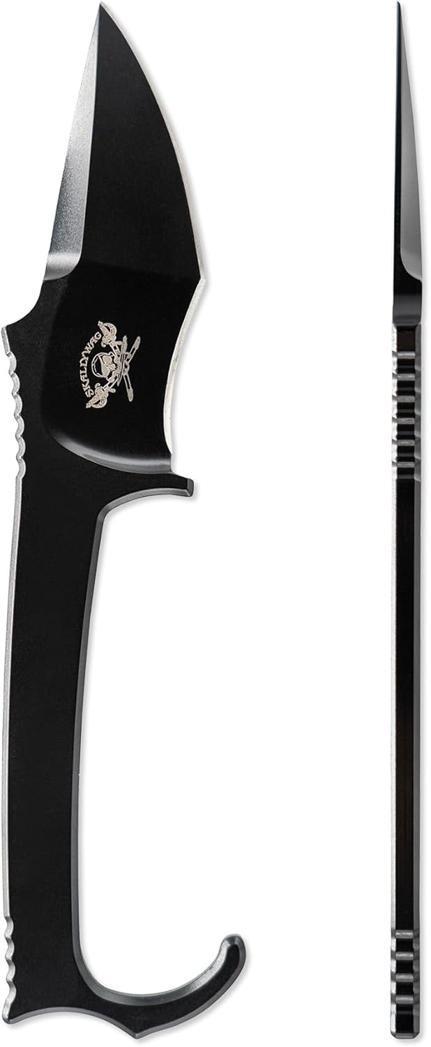 Skallywag Tactical MDV Plus One Fixed Blade Knife – D2 Steel, 3.25" Blade, Rhino Sheath – Everyday Carry (EDC) Design by Michael Donvito & Grays Custom