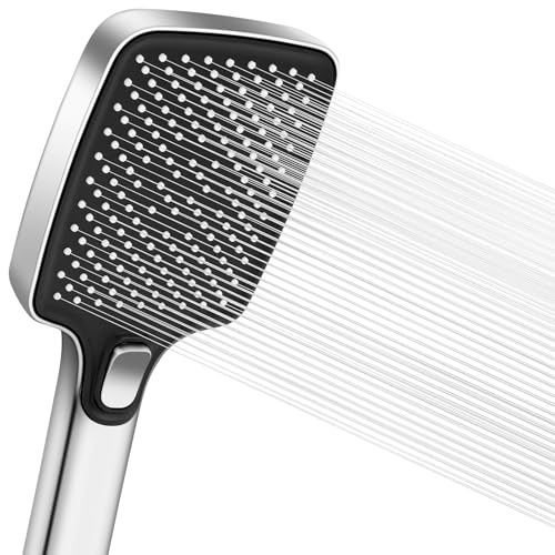 Vicloon Alcachofa de Ducha, 3 Modos Ducha Alta Presión, Antical Cabezal, 110mm Panel de refuerzo, Salida de Agua de Silicona Autolimpiante Antical, ABS Cromado para Limpiar Baños, Paredes Alicatadas