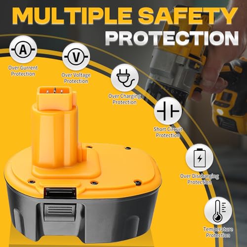 Image of DC9096 6.0Ah 18V Replacement for Dewalt Batteries Ni-MH Compatible with Dewalt 18V Battery DC9098 DC9099 DW9095 DW9096 DW9098 Cordless Power Tools (2PACK)