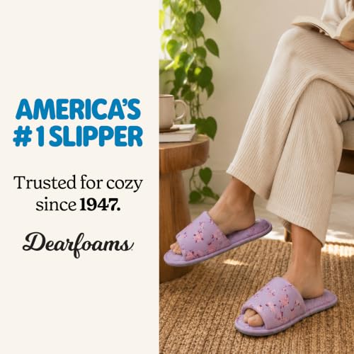 Image of Dearfoams womens Slipper Memory Foam Summer House Shoe Beatrice Terry Slide