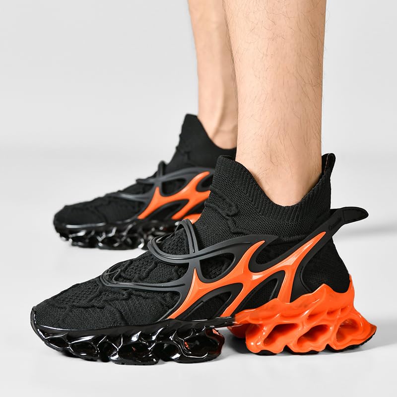 Image of Men's Sneakers for Men Shoes Blade Tennis Mens Trail Running Athletic Fashion Shoe Man Black White Brown Blue Orange Size Basketball Runner