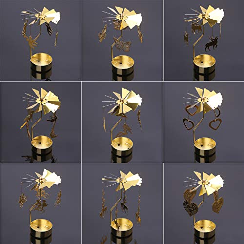 LANDUM Candle Holder, Spinning Rotary Carousel Tea Light Stand Light Gift Wedding Decor - Love Heart