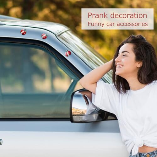 Image of ORIESSE Ladybug Decals Car Decor 3pcs Red Lady Bug 3D Metal Emblem Badge Stickers Girly Women Fun Prank Gift for Bug Lovers