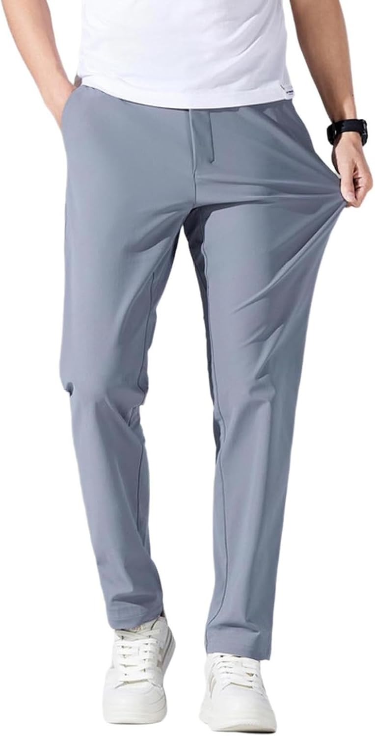 Men's Straight Leg Golf Pants, Breathable Stretch Trousers for Outdoor Business Casual Wear in Spring Autumn