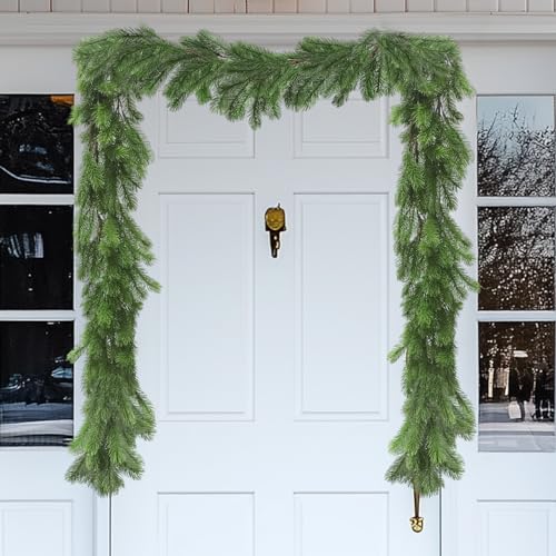 6.5Ft Christmas Norfolk Pine Garland, Real Touch Norfolk, Artificial Realistic for Holiday Mantel Fireplace Christmas Table Home Outdoor by Miucat - Image 6