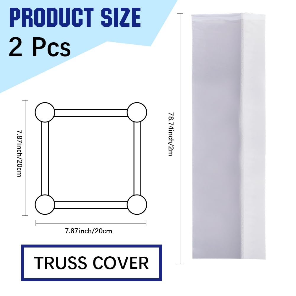 CREATCABIN 2 weiße Traversenabdeckung Für Hochzeiten Traversenabdeckung Passend 200x20cm Kastenrahmen Stretch Stoff Scrim Elastischer Stoff Nahtlose Integration Einfache Installation Ideal