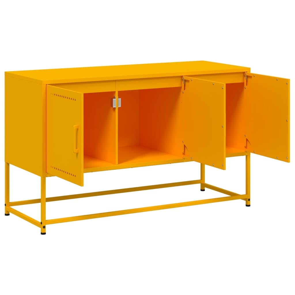 Mobile TV giallo senape, 100,5 x 39 x 60,5 cm, in acciaio