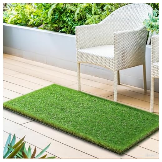 XLX TURF 2FTX6FT Artificial Turf Runner Rug Indoor Outdoor, Low Pile Realistic Synthetic Grass Area Rug Carpet Decor Patio Balcony Porch Backyard, Dog Fake Grass Pad