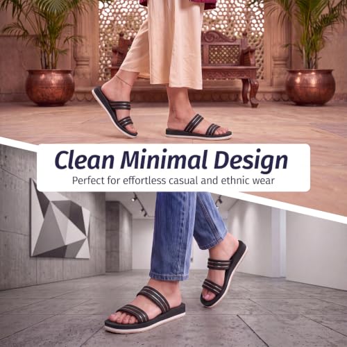 Image of YOHO Indiglo Stylish & Comfortable Flats for Women | Lightweight, Anti-Skid, Orthopedic, Cushioned Footpharma Footbed, Casual & Fashionable for Everyday Use