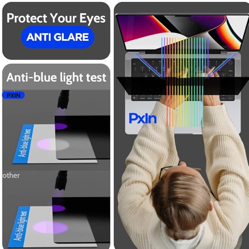 Image of Pxin Smart Eye 18.5 Inch (16:9) Monitor Privacy Screen Filter - NO Eye Strain | Anti-Blue Light + Anti-Glare