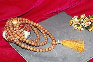 KC PRODUCTS Natural Sengali Wood Religious Japa Mala Malai for Meditation & Chanting [ 108+1 Beads 8 MM]